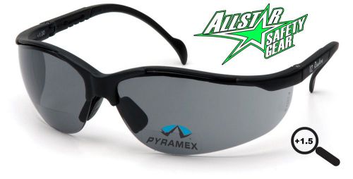Pyramex v2 readers +1.50 gray lens bifocal safety glasses sb1820r15 reader smoke for sale