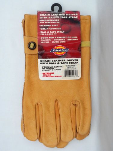 DICKIES GRAIN LEATHER DRIVER W/BALL &amp; TAPE STRAP SIZE:LARGE UNUSED