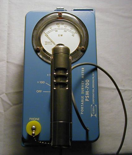 EON PSM-700 Geiger Counter w/built-in check source, VG condition.