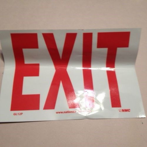 Sign,Exit, Red on Yellow, glow in the dark,  vinyl, Adhesive back, 7 x10,2 signs