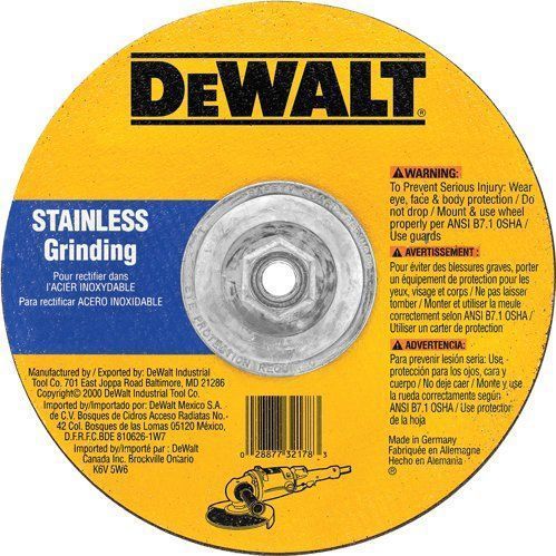 6 x 1/4 stainless steel cutting/grinding wheel arbor long life dw8465h for sale
