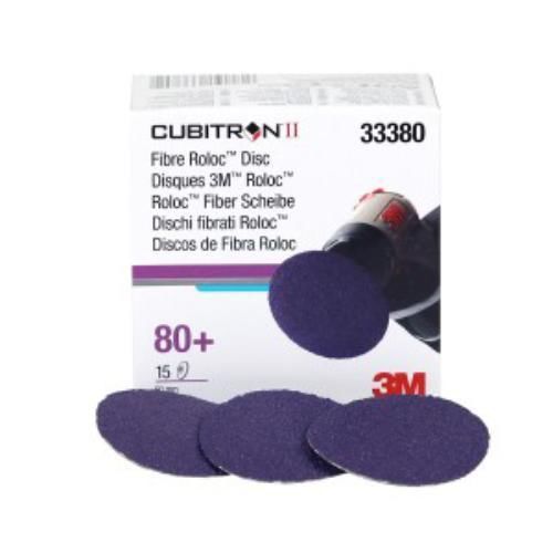 3m 33380 2&#034; Cubitron80g Ii Fibre Roloc Disc Box Of 15