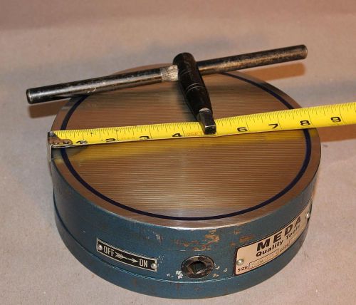 8&#034; meda fine pole round magnetic chuck w/ key for sale
