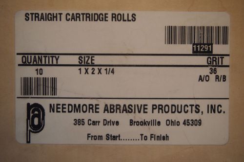 Needmore Abrasives - Straight Cartridge Rolls, Roll Diameter 1x2x1/4&#034; (10) pcs
