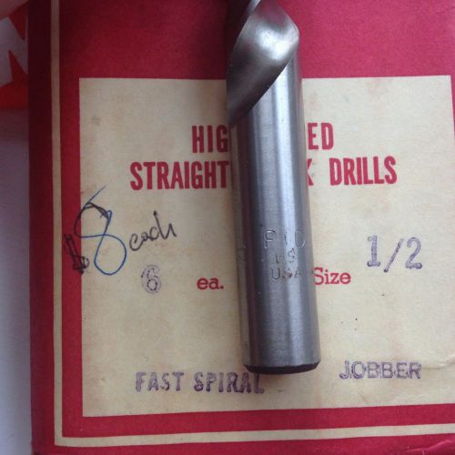 PTD Lot 60 pcs (1/8&#034;-1/2&#034;)  HS Jobber drill bits - Fast Spiral - USA - New