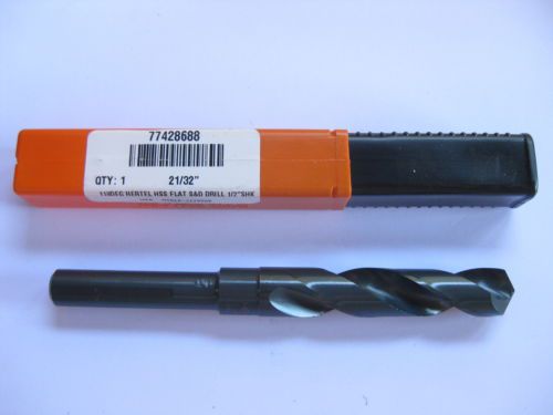 New 21/32&#034; hss silver &amp; deming drill bit 1/2 shank hertel usa for sale