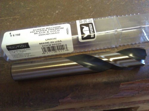 .6875&#034; 11/16&#034; premium steel stub length drill 135 degree split point for sale