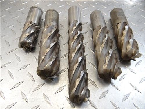Lot of 5 hss ball nose roughing end mills 1-1/4&#034; &amp; 1-1/2&#034; regal weldon for sale