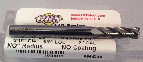 3/16&#034; 4 FLUTE NEW &#034;CGS&#034; 140-1875 CARBIDE END MILL !!