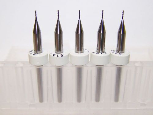 (5) - 0.50mm (.0197&#034;) 3 flute micro carbide endmills kyocera tycom for sale