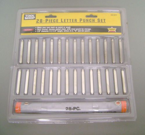 TOOL SHOP 28 PIECE LETTER PUNCH SET 1/8x2-1/4 GUARANTEED FOREVER CHROME NEW NIP