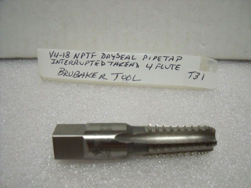 1/4”-18 nptf dryseal 4 flute pipe tap interrupted brubaker tool hss usa - t31 for sale