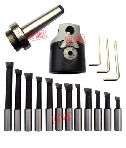 75mm boring head -12 pcs boring bars -mt3 m12 arbor cnc milling lathe tools #h63 for sale