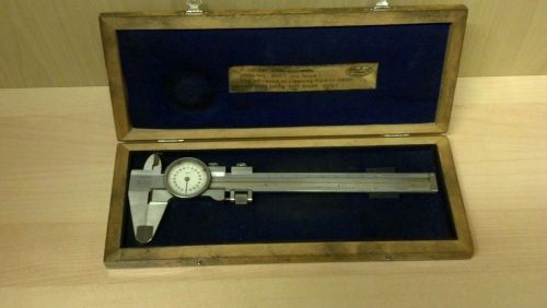 German Helios stainless Dial caliper 6 inch with wood box .001 resolution