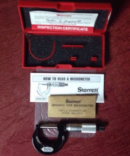 Starrett T436.1XRL-1 Carbide Tipped Outside Micrometer 0 to 1&#034; x .0001&#034; New