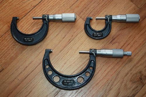 Enco chicago il micrometer three pack  0-1   1-2   2-3 for sale