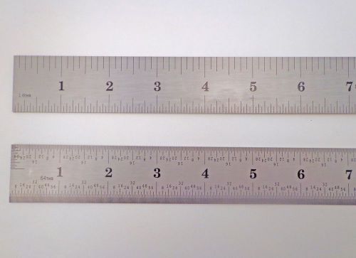 24&#034; stainless steel machinist engineer 4r ruler/rule scale 1/8, 1/16, 1/32, 1/64 for sale