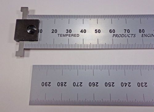 PEC USA 300 mm Hook Rule /Rule Rigid Satin Metric Machinist Scale .5mm,  mm