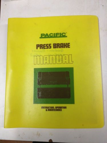 Pacific press brake manuals k-225 for sale