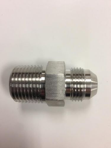 New 316 stainless steel 37° flare tube straight adapter fitting 1/2 npt x 8 jic for sale