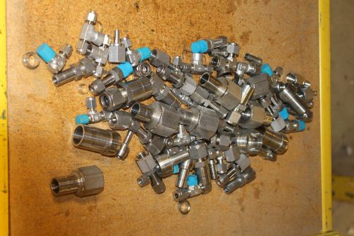 LOT OF 75 NEW SWAGELOK FITTINGS CONNECTORS STAINLESS SS