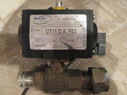 Max-air  ut11 d.a.f03  rack &amp; pinion actuator/w parker p2e-kv31f (used) for sale