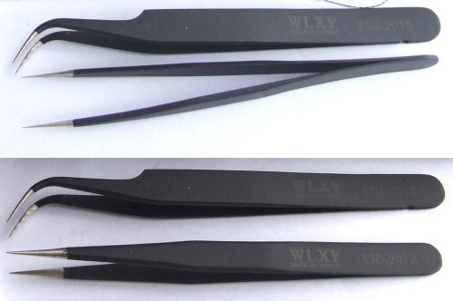 2pcs esd-2015 2012 ic smd smt jewelry stainless steel tweezers craft plier tool for sale