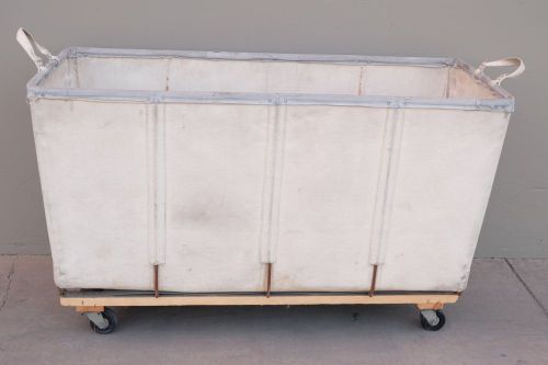 Industrial canvas cart wheeled,  commercial laundry basket or bin with wheels for sale