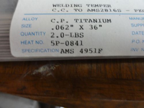 Tig  welding rod 1/16&#039;&#039; od x 36&#039;&#039; long for sale