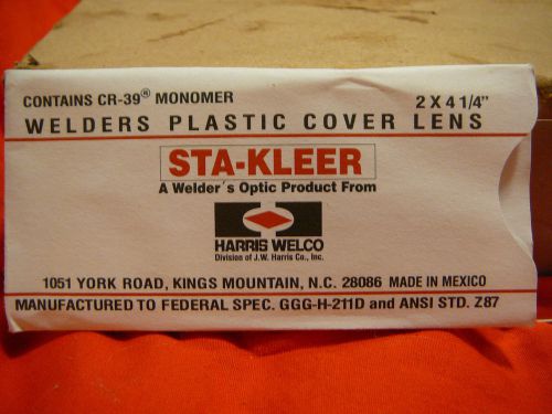 Harris Welco Sta Kleer All Plastic Cover Lens 2&#034; X 4-1/4&#034; QTY 100