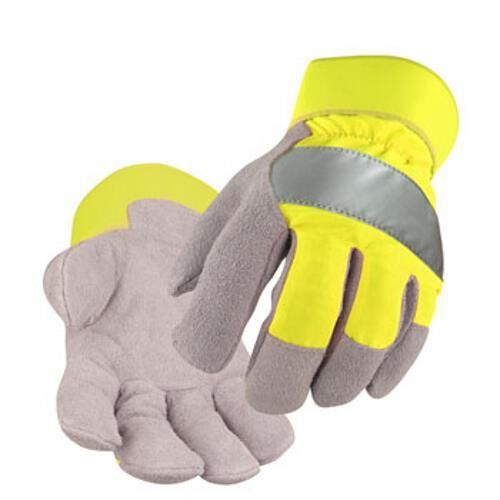 Revco Black Stallion 5B-LIM Split Cowhide/Canvas Hi-Vis Gloves, Large |Pkg. 12