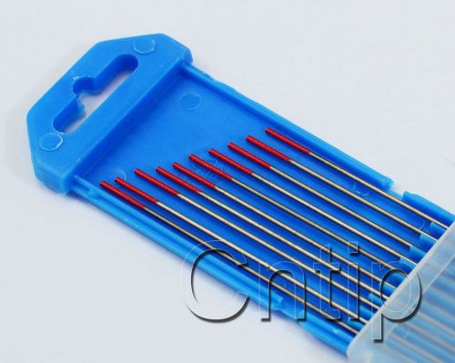 Tig welding tungsten electrode 2% thoriated wt20 red 0.040&#034;x6&#034;(1.0mmx150mm),10pk for sale