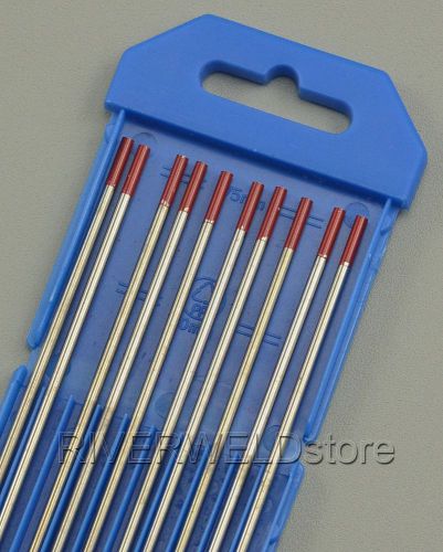 2% thoriated wt20 red tig welding tungsten electrode 3/32&#034;x7&#034;(2.4*175mm),10pk for sale