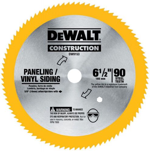 6 1/2 Tooth Paneling Vinyl Cutting Saw Blade With 5/8 Arbor Dw9153