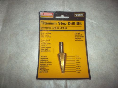 Craftsman professional titanium step drill bit (1/4-in.-3/4-in.)~*under $20.00! for sale