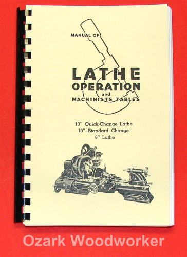 Atlas Craftsman Manual of Lathe Operation Book for 10&#034; and 6&#034; 0032