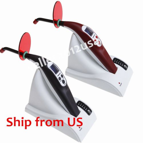 2X Dentist Dental Wired Wireless Cordless Curing Light LED Lamp 1200mw Red Black