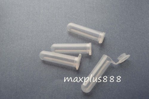 500pcs 5ml NEW Cylinder Bottom Micro Centrifuge Tubes w Caps Clear