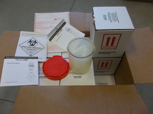 12 com-pac infecon 3000 medical infectious substance container jar storage new for sale