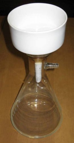 Glassware lab glass: 1000mL Filter Flask Setup &amp; 5&#034; Coors Buchner Funnel
