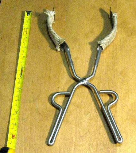 Laboratory flask lab crucible tongs holder deluxe + giant tweezers forceps for sale