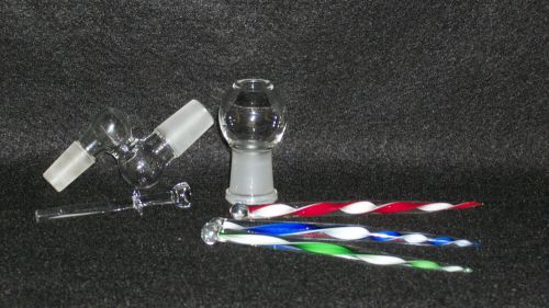 18/19m&gt;18/19m lab glass adapter set catalyst globe quartz nail free stir tool for sale