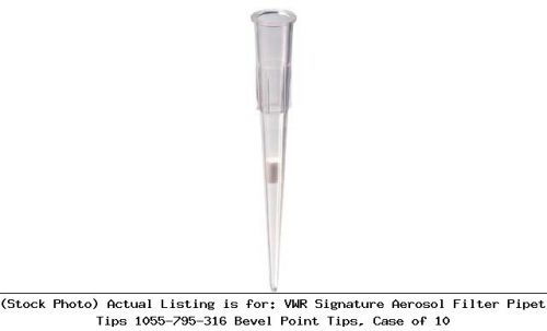 Vwr signature aerosol filter pipet tips 1055-795-316 bevel point tips, case of for sale