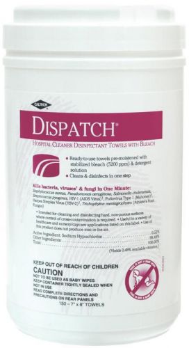 Dispatch Hospital Cleaner Disnfectant Towels WITH Bleach
