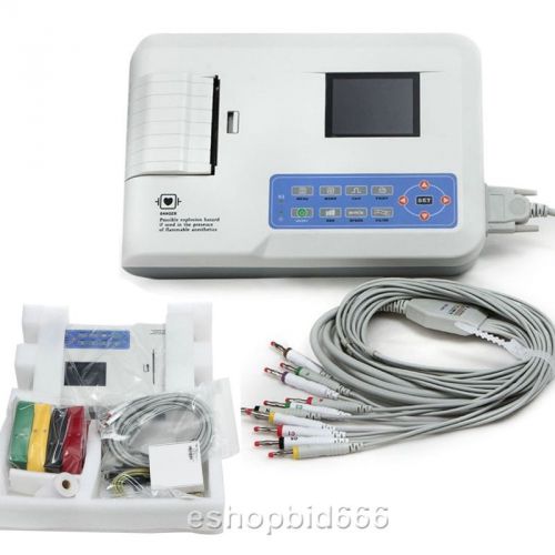 Saling 3 Channel 3.5 inch Color LCD Digital Electrocardiograph ECG Machine EKG
