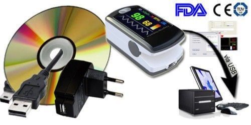 OLED Fingertip Pulse Oximeter,SPO2,PR, Software Day and night sleep study 50E