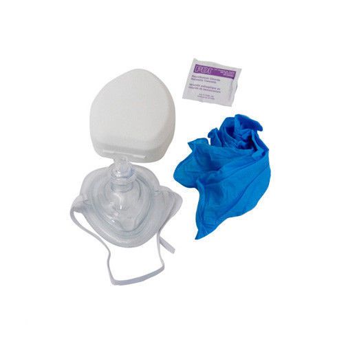 Lot of 10 pocket size cpr mask with hard case + o2 inlet ambu free shipping for sale