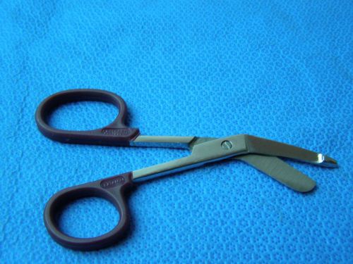 1Unit-Lister Bandage Nurse Scissors 5.5&#034;-Color Handles(Burgundy)One Large Ring