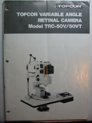 Instruction Book for Topcon TRC-50V/VT Fundus Camera