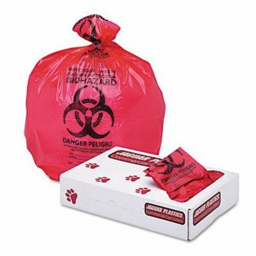 Health Care &#034;Biohazard&#034; Liners, 1.3mil, 24 x 32, Red, 250/CT (JAGIW2432R)